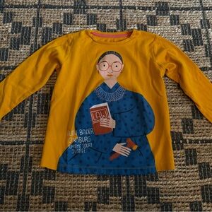 Piccolina Ruth Bader Ginsburg Yellow Long Sleeve Shirt size 7